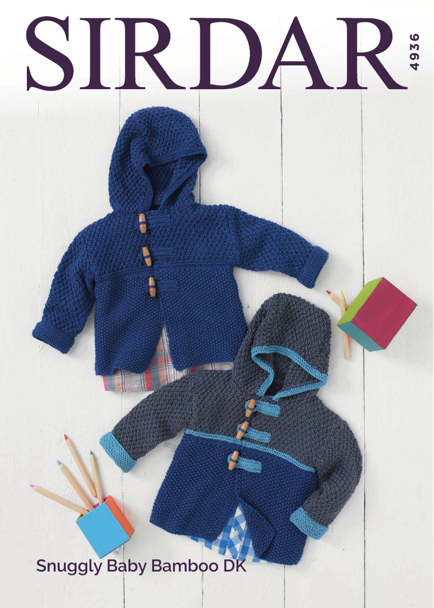 Sirdar 4936 Baby Boy's Duffle Coat in Snuggly Baby Bamboo DK pattern cover