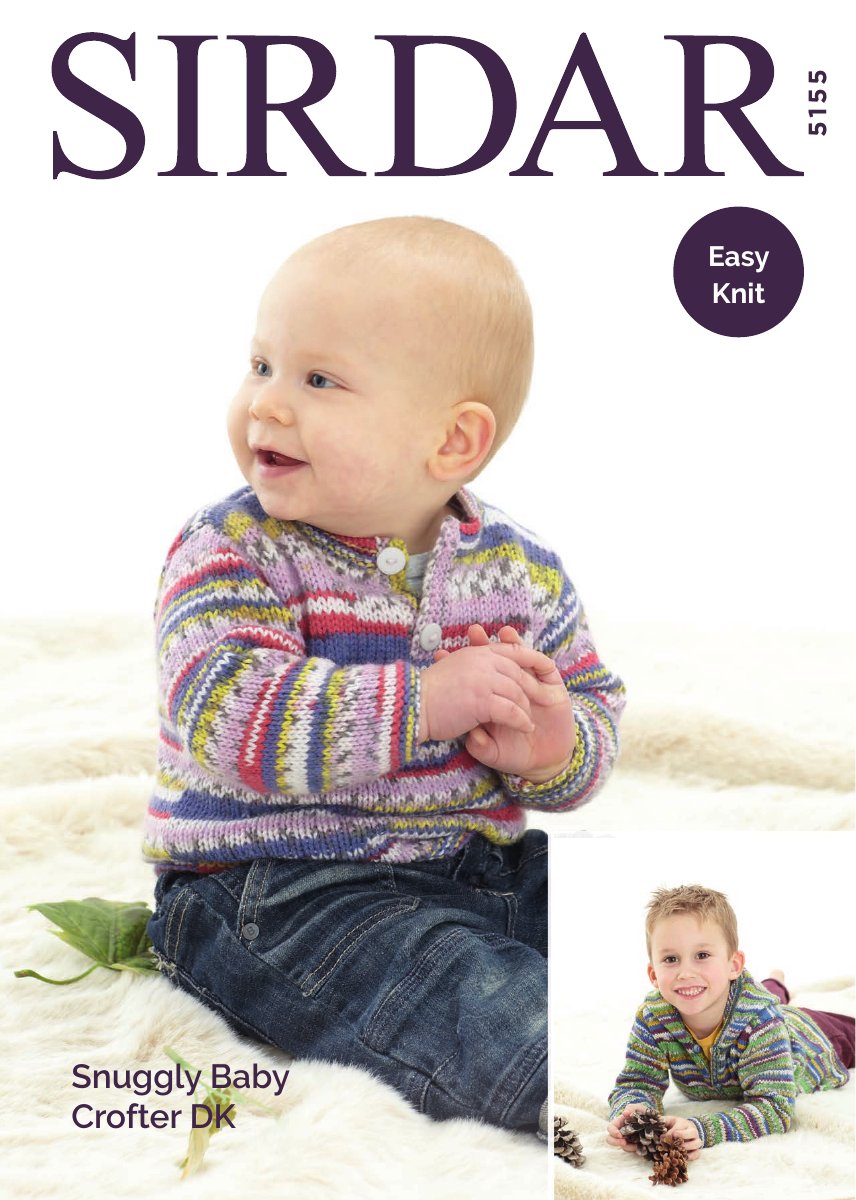 Sirdar 5155 Sweater and Cardigan with Hood in Snuggly Baby Crofter DK pattern cover