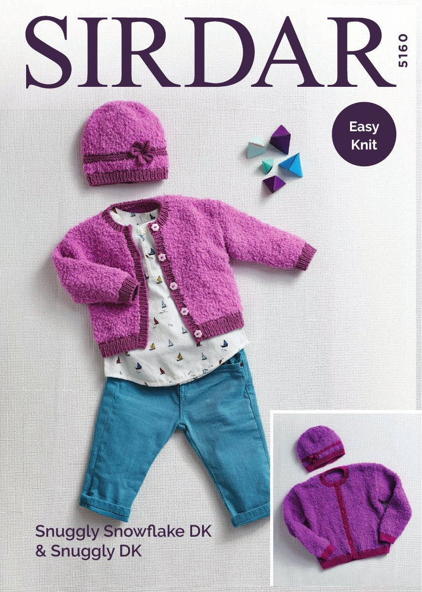 Sirdar 5160 Cardigan and Hat in Snuggly Snowflake DK pattern cover