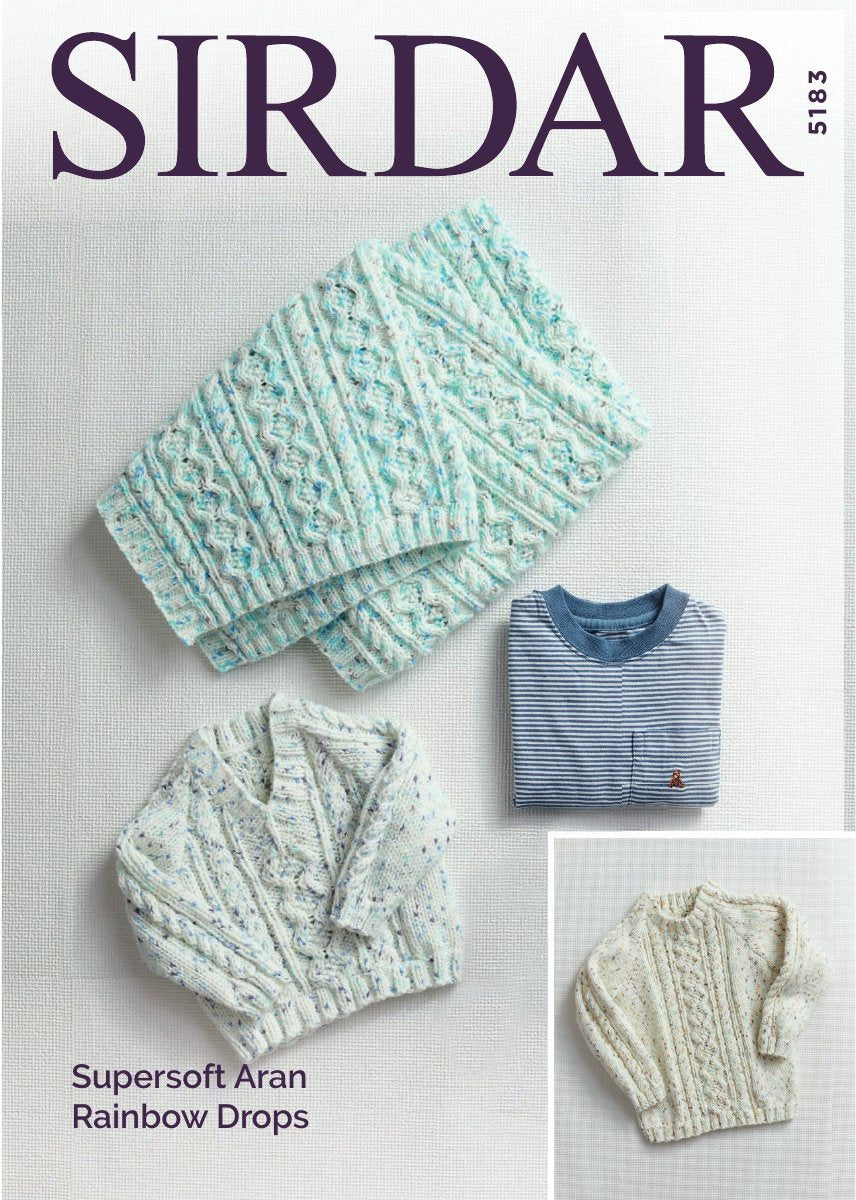 Sirdar 5183 Baby's & Child's Sweater in Supersoft Aran Rainbow Drops pattern cover