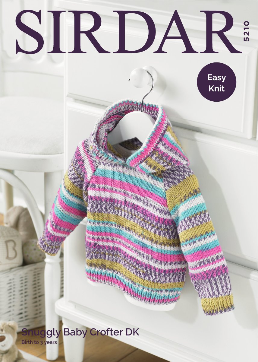 Sirdar 5210 Hooded Sweater in Snuggly Baby Crofter DK pattern cover