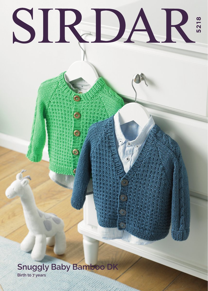 Sirdar 5218 Baby Boy's and Boy's Cardigans in Snuggly Baby Bamboo DK pattern cover