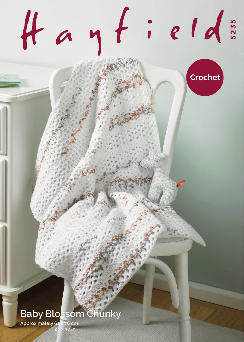 Hayfield 5235 Blanket in Baby Blossom Chunky pattern cover