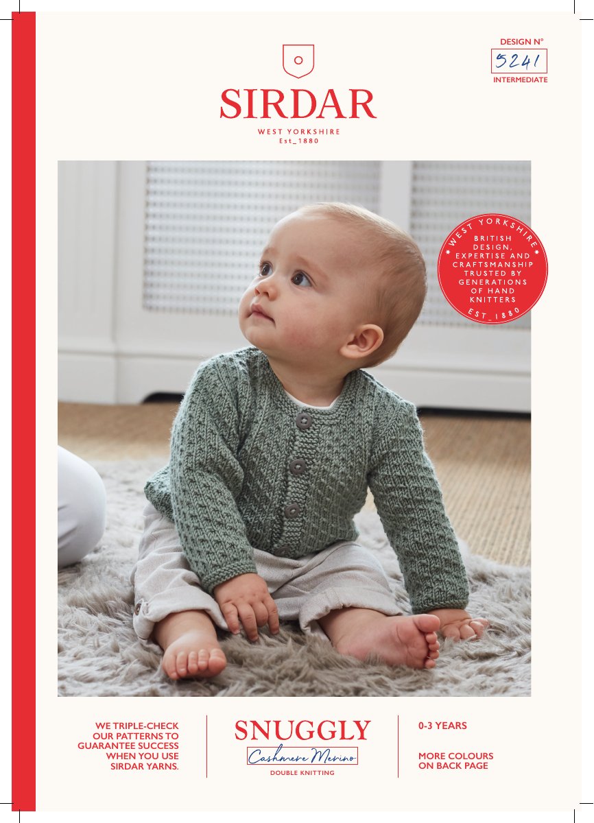 Sirdar 5241 Baby's & Child's Cardigan in Snuggly Cashmere Merino DK pattern cover