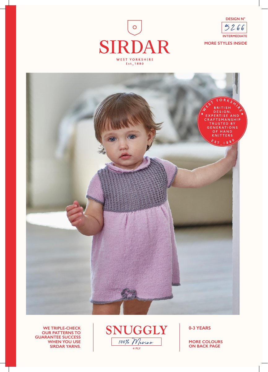 Sirdar 5266 Baby's & Child's Dress in Snuggly 100% Merino 4 Ply pattern cover