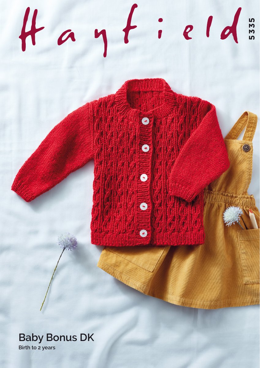 Hayfield 5335 Baby's & Child's Cardigan in Baby Bonus DK pattern cover