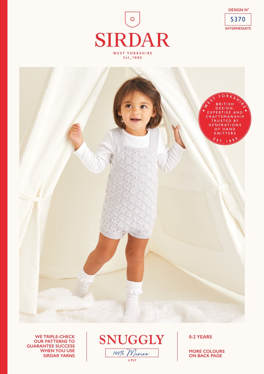Sirdar 5370 Baby's & Child's Romper in Snuggly 100% Merino 4 Ply pattern cover