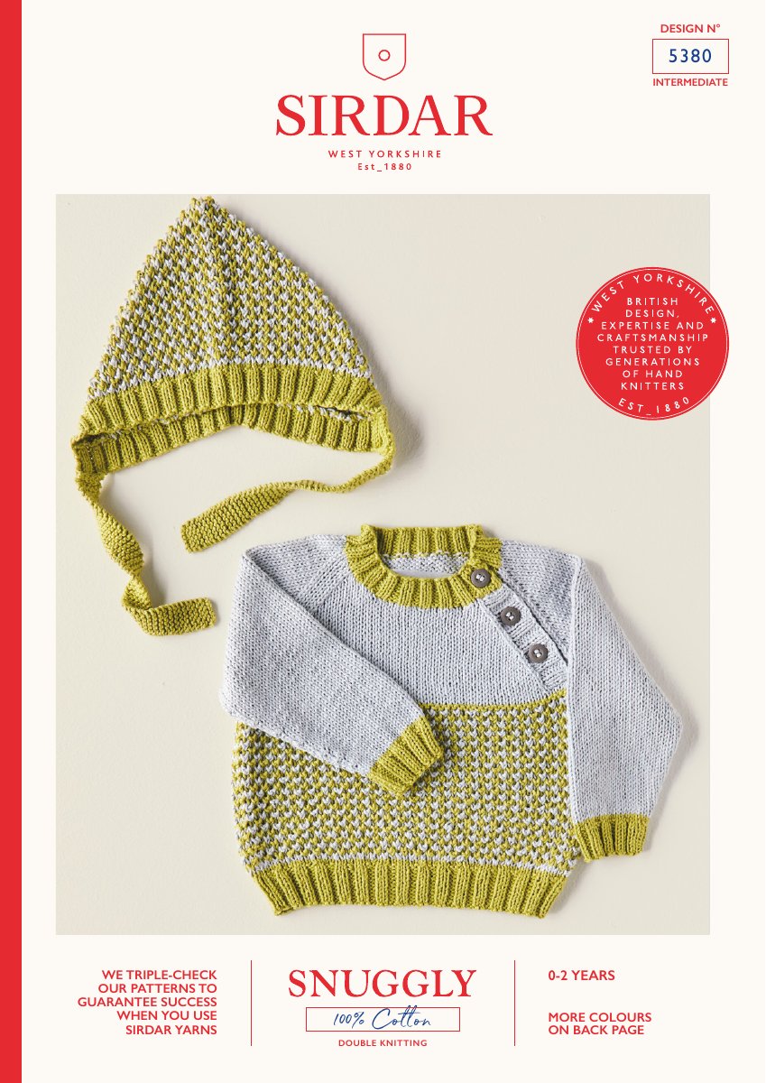 Sirdar 5380 Baby's & Child's Pattern in Snuggly 100% Cotton DK pattern cover