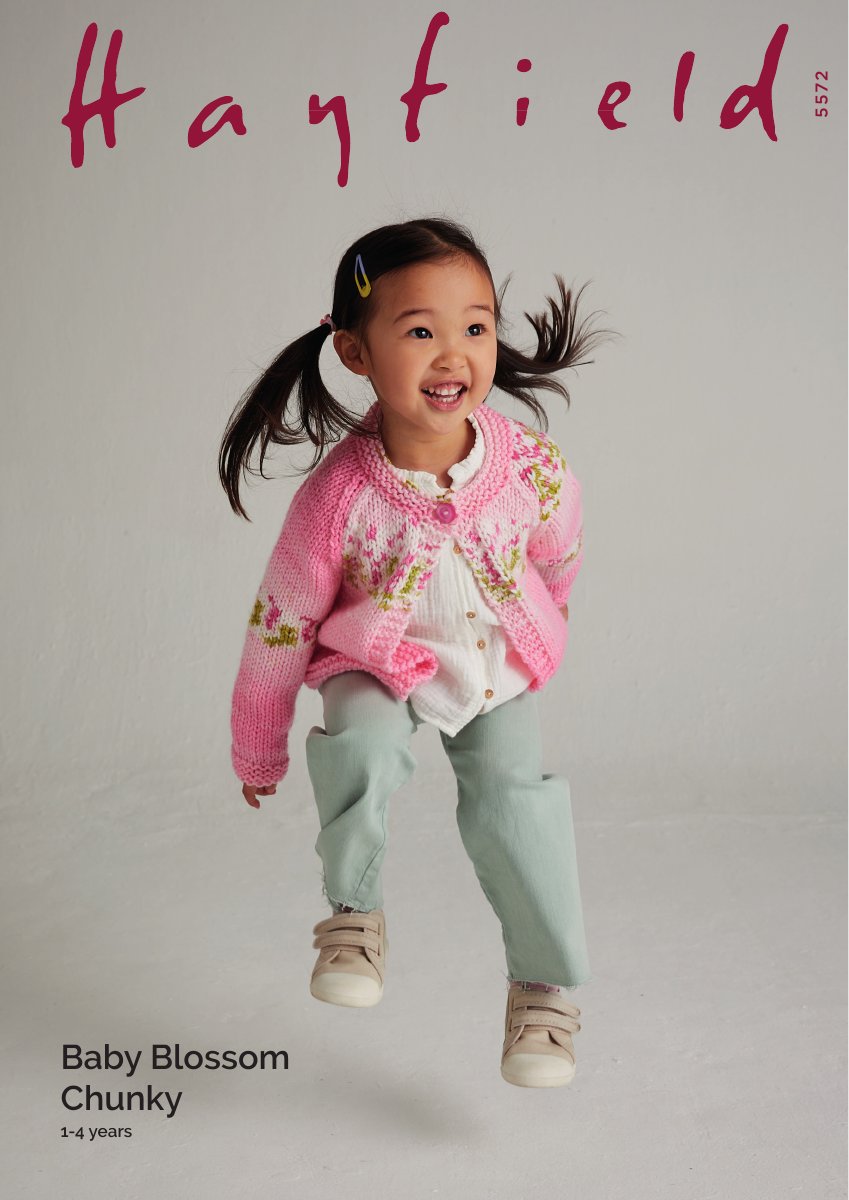Hayfield 5572 Cardigan in Baby Blossom Chunky pattern cover