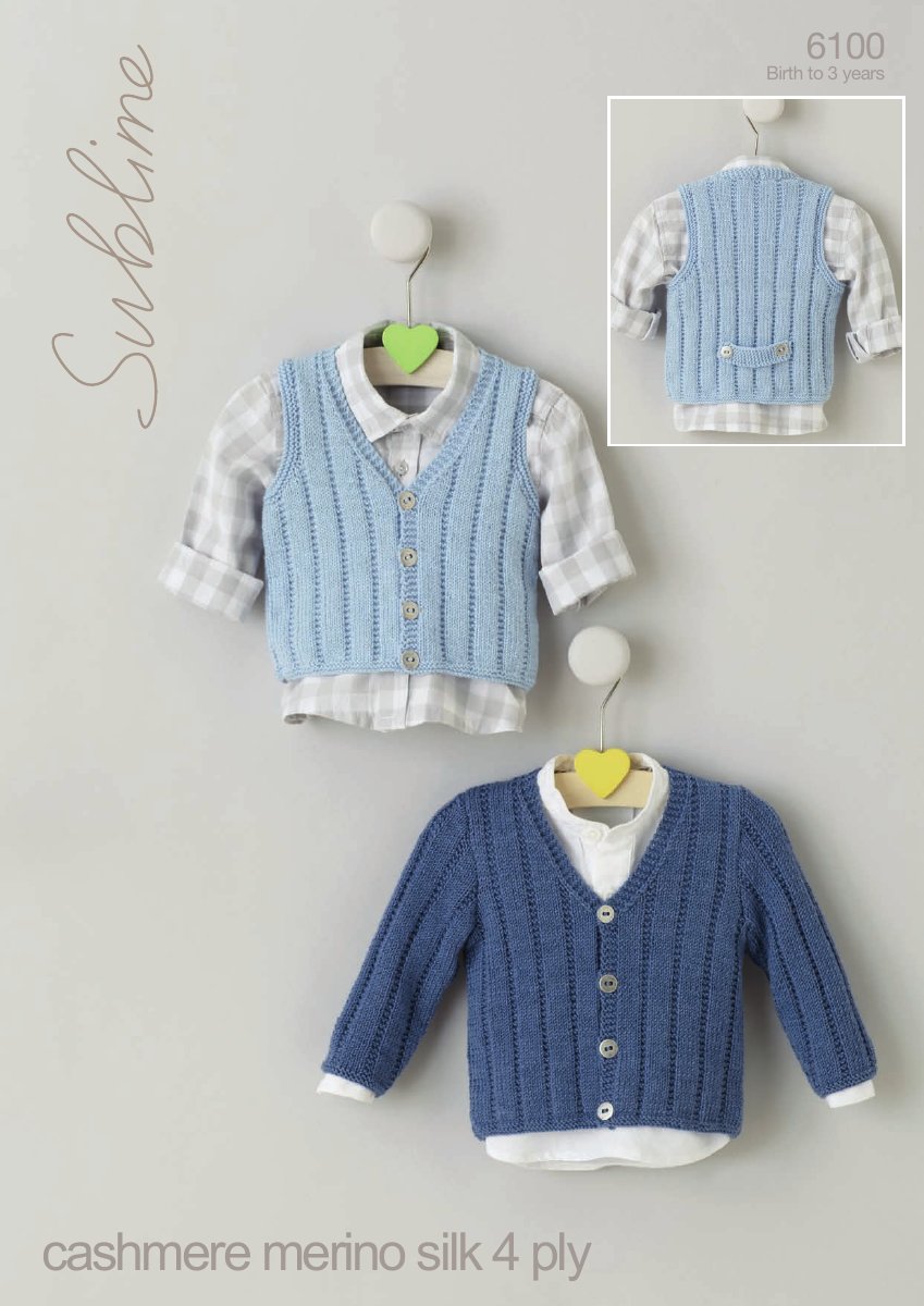 Sublime 6100 Baby's & Child's Cardigan in Baby Cashmere Merino Silk 4 Ply pattern cover