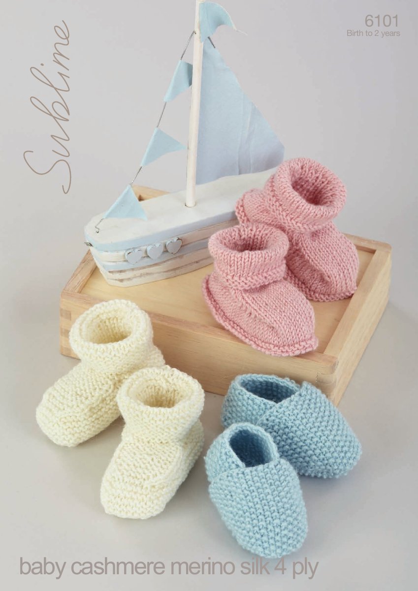 Sublime 6101 Baby's & Child's Bootees in Baby Cashmere Merino Silk 4 Ply pattern cover
