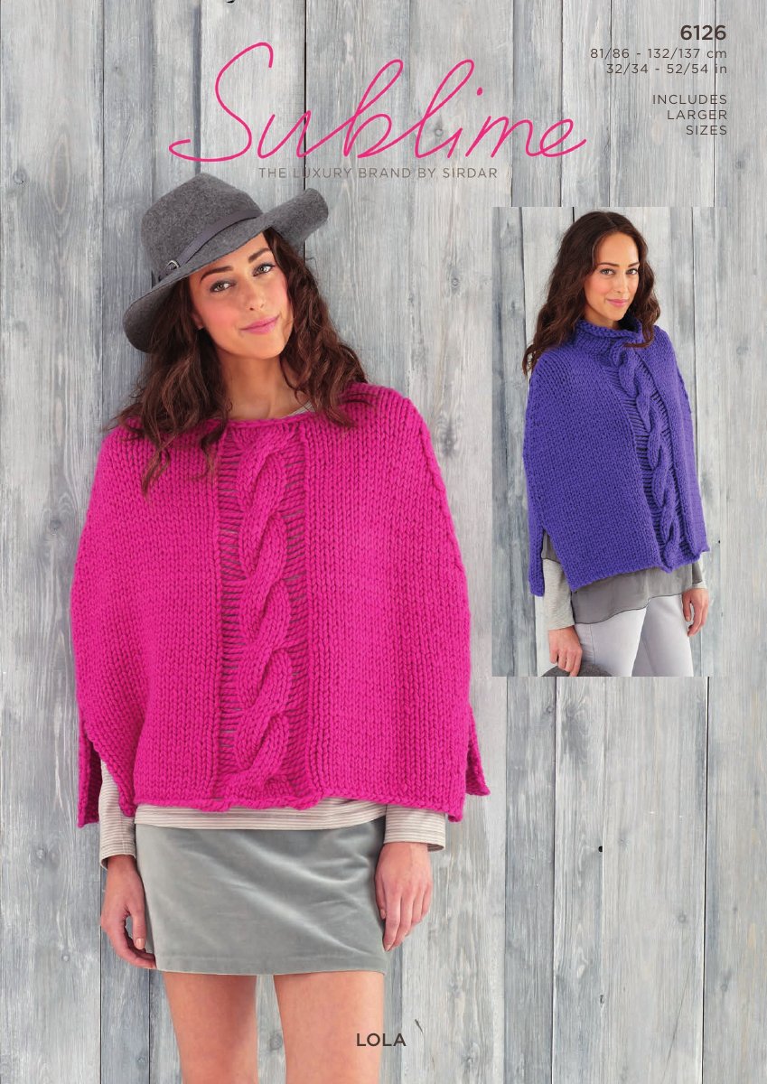 Sublime 6126 Women's Poncho in Lola pattern cover