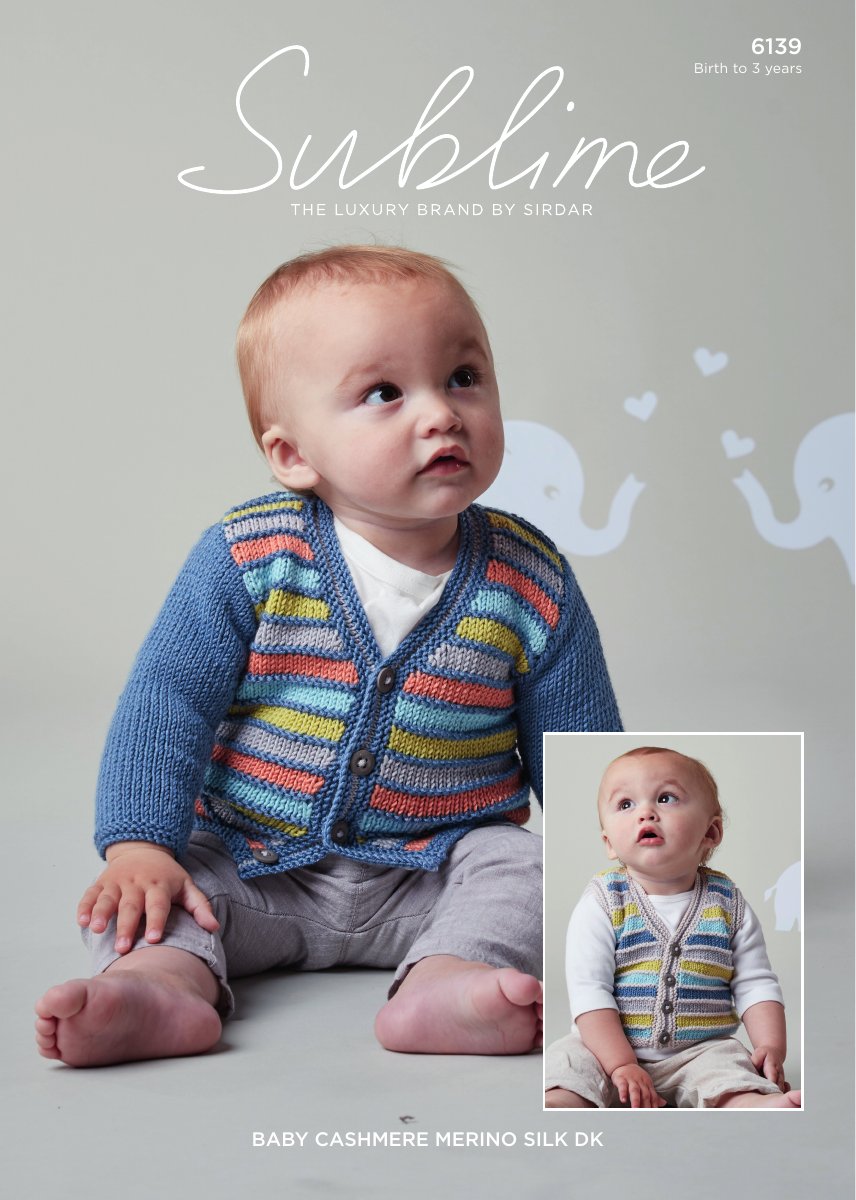 Sublime 6139 Baby's & Child's Cardigan in Baby Cashmere Merino Silk DK pattern cover