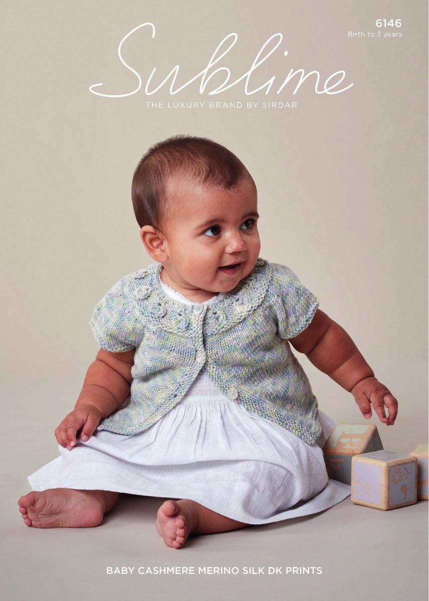 Sublime 6146 Baby's & Child's Cardigan in B CashMerino Silk DK Prints pattern cover