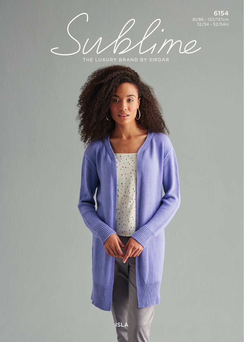 Sublime 6154 Women's Cardigan in Isla DK pattern cover