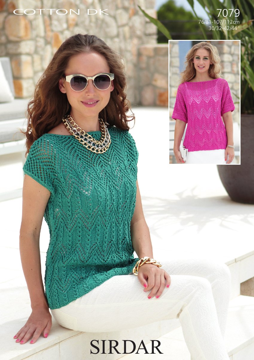 Sirdar 7079 30/32 34/36 38/40 42/44 in Cotton DK pattern cover