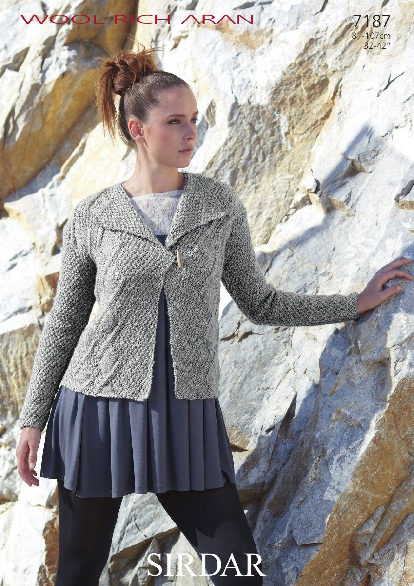 Sirdar 7187 Women's Jacket in Snuggly 100% Merino 4 Ply pattern cover