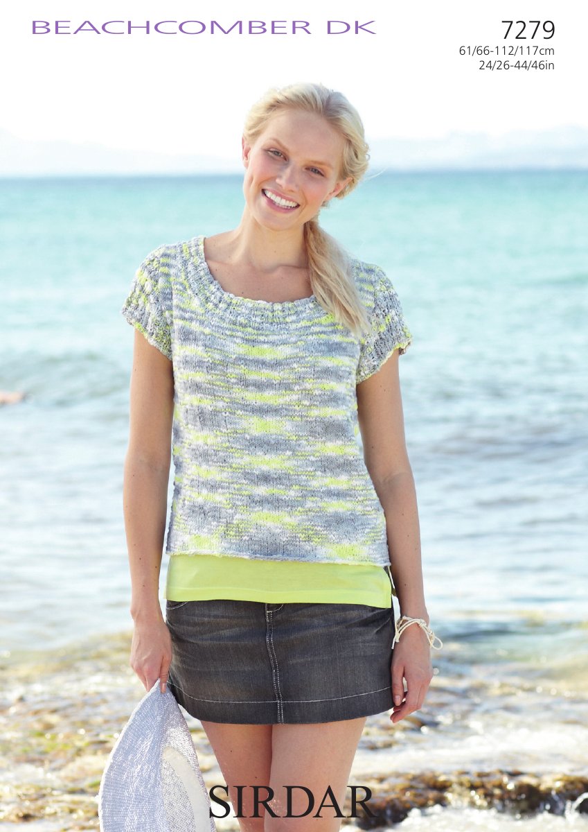 Sirdar 7279 Top in Beachcomber DK pattern cover