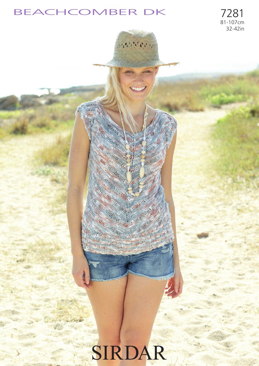Sirdar 7281 Top in Beachcomber DK pattern cover
