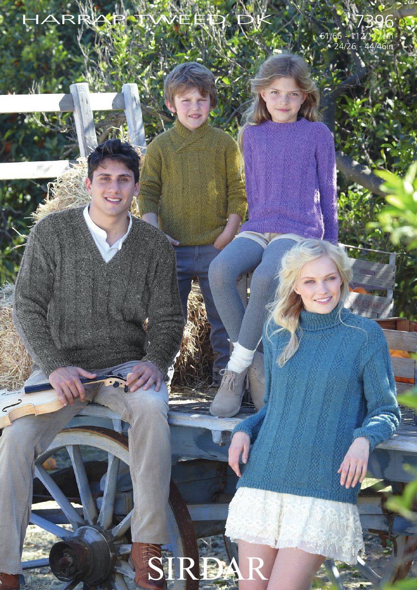 Sirdar 7396 Women's Sweater in Harrap Tweed DK pattern cover
