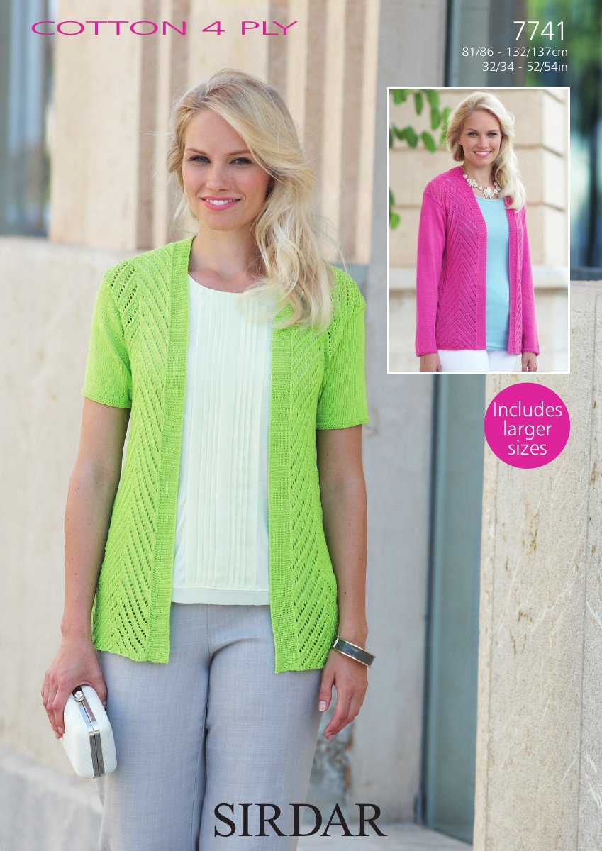 Sirdar 7741 Jacket in Cotton 4 Ply pattern cover