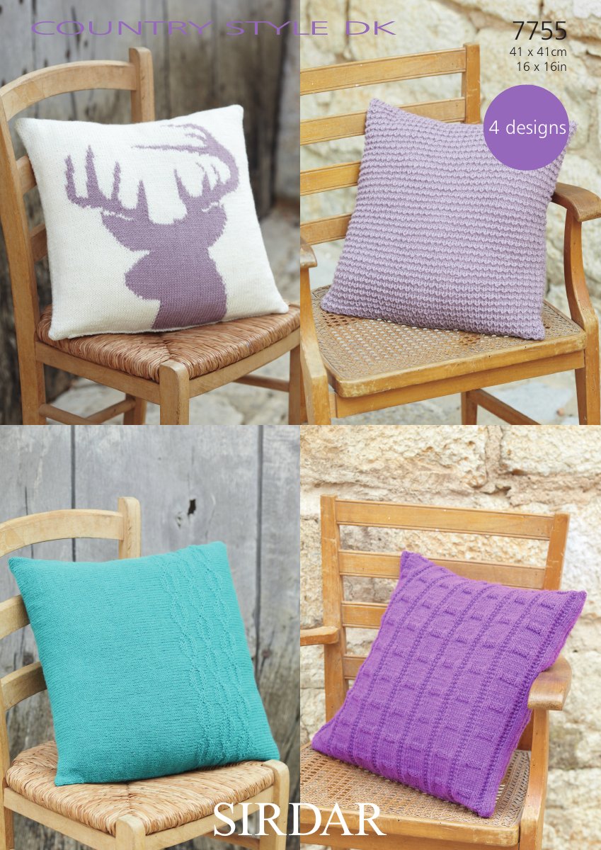 Sirdar 7755 Cushion in Country Style DK pattern cover
