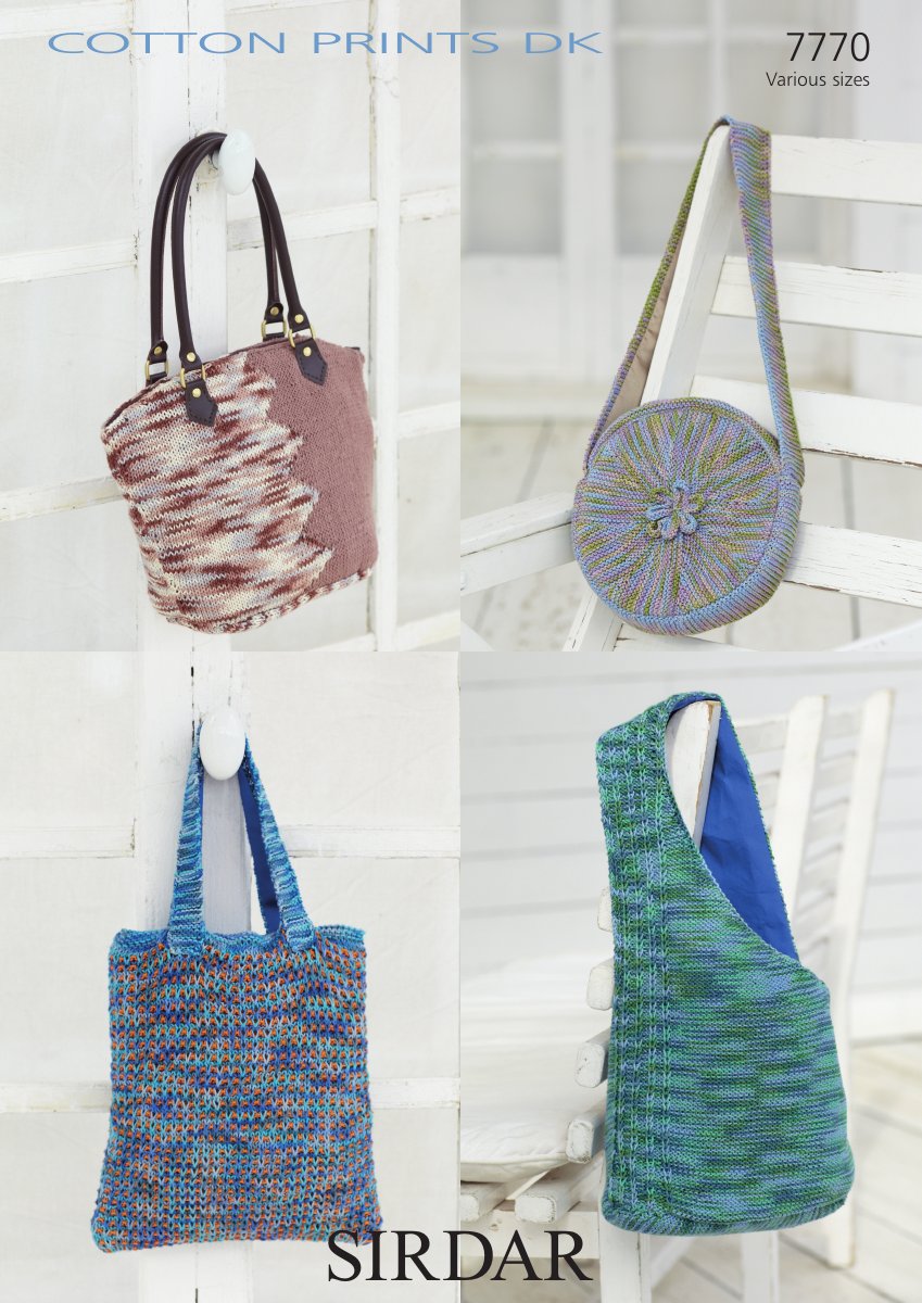 Sirdar 7770 Bags in Cotton Prints DK pattern cover