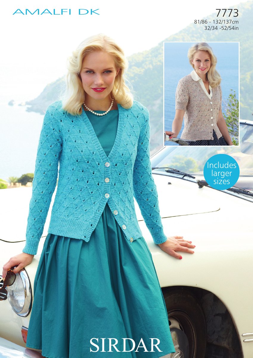 Sirdar 7773 Cardigans in Amalfi DK pattern cover