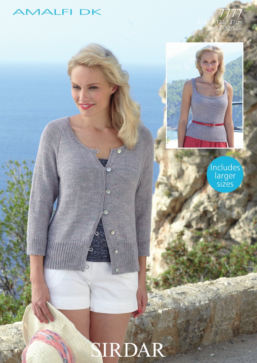 Sirdar 7777 Cardigan and Vests in Amalfi DK pattern cover