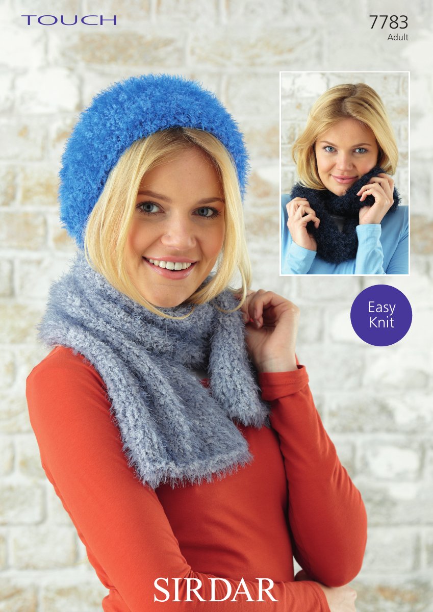 Sirdar 7783 Hat, Scarf and Snood in Touch pattern cover