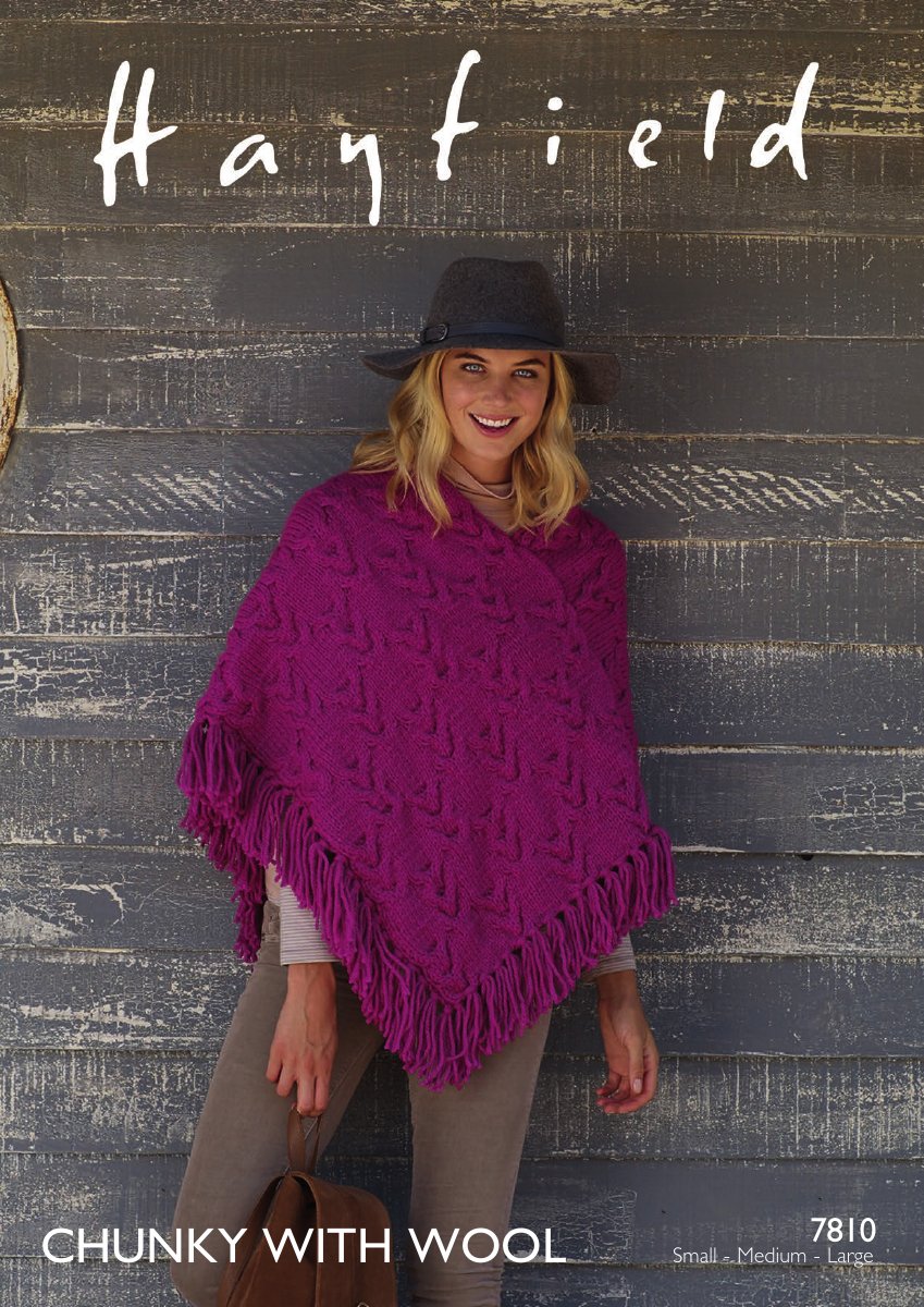 Hayfield 7810 Poncho in Chunky with Wool pattern cover