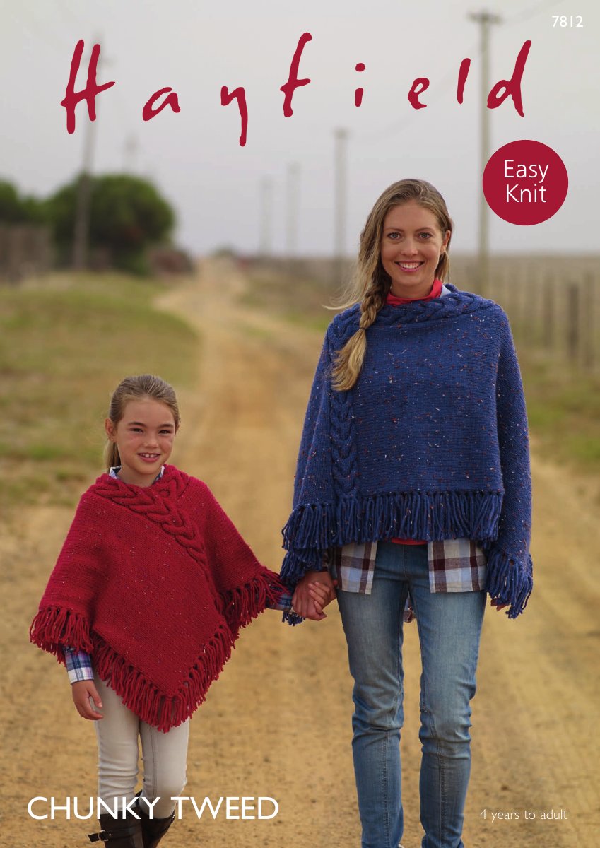 Hayfield 7812 Poncho in Chunky Tweed pattern cover
