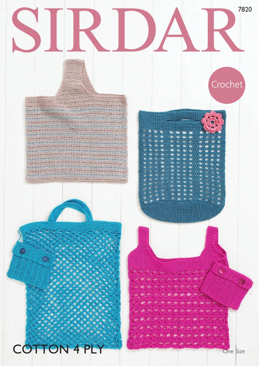 Sirdar 7820 Bags in Cotton 4 Ply pattern cover