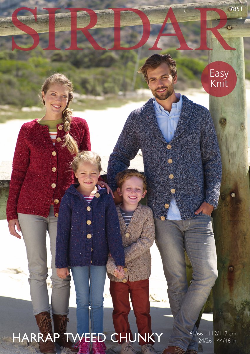 Sirdar 7851 Women's Cardigan in Harrap Chunky Tweed pattern cover