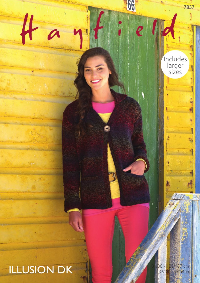 Hayfield 7857 Women's Jacket in Illusion DK pattern cover