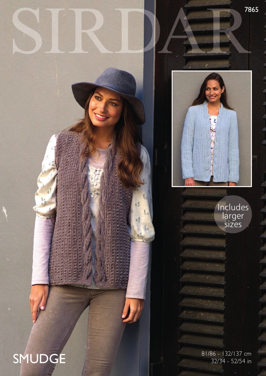 Sirdar 7865 Ladies Jacket and Waistcoat in Smudge pattern cover