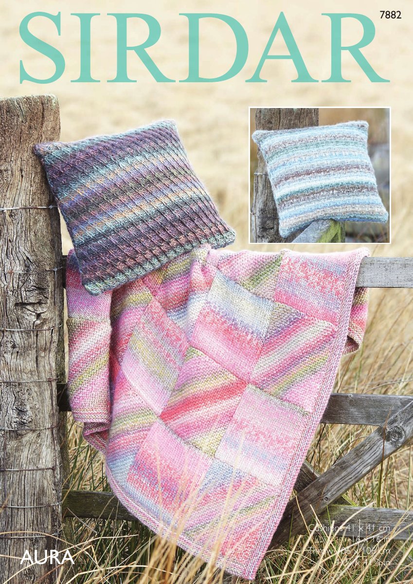 Sirdar 7882 Throw & Cushion Covers in Aura pattern cover