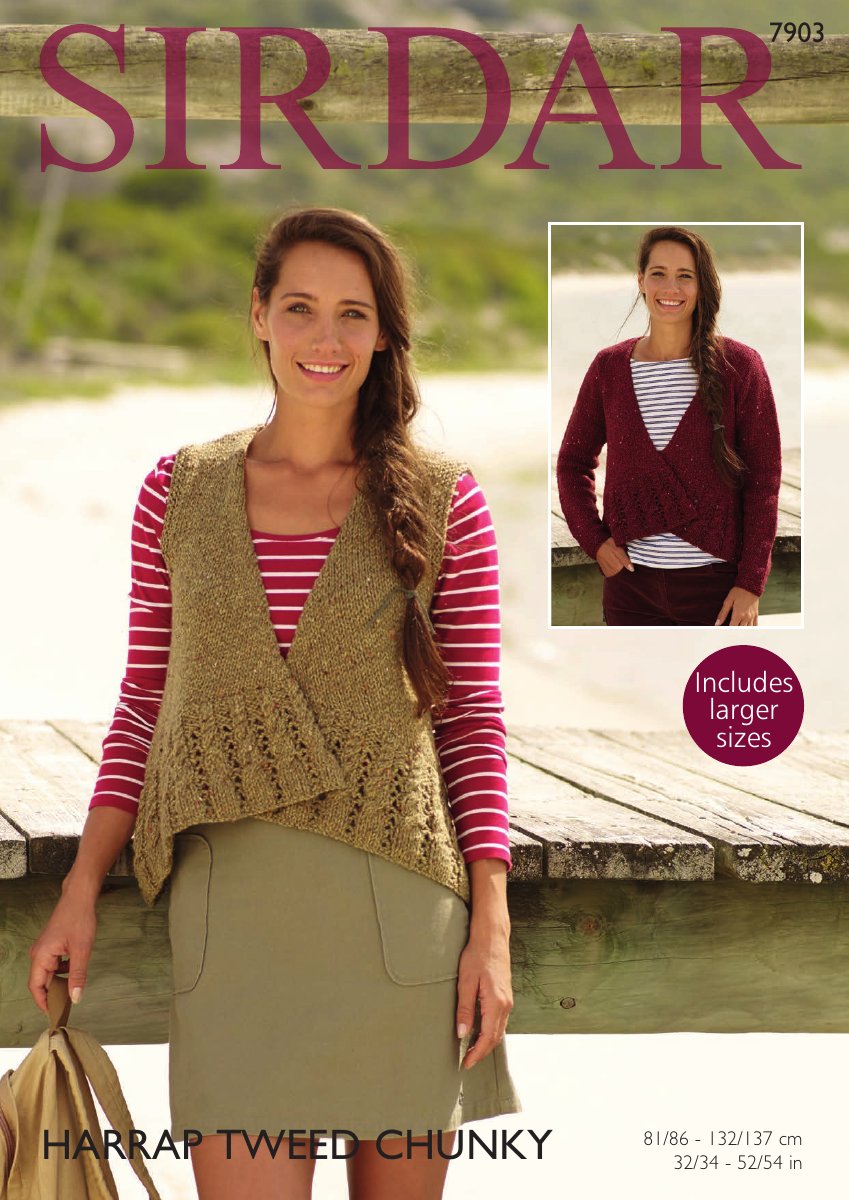 Sirdar 7903 Cardigan and Waistcoat in Harrap Chunky Tweed pattern cover