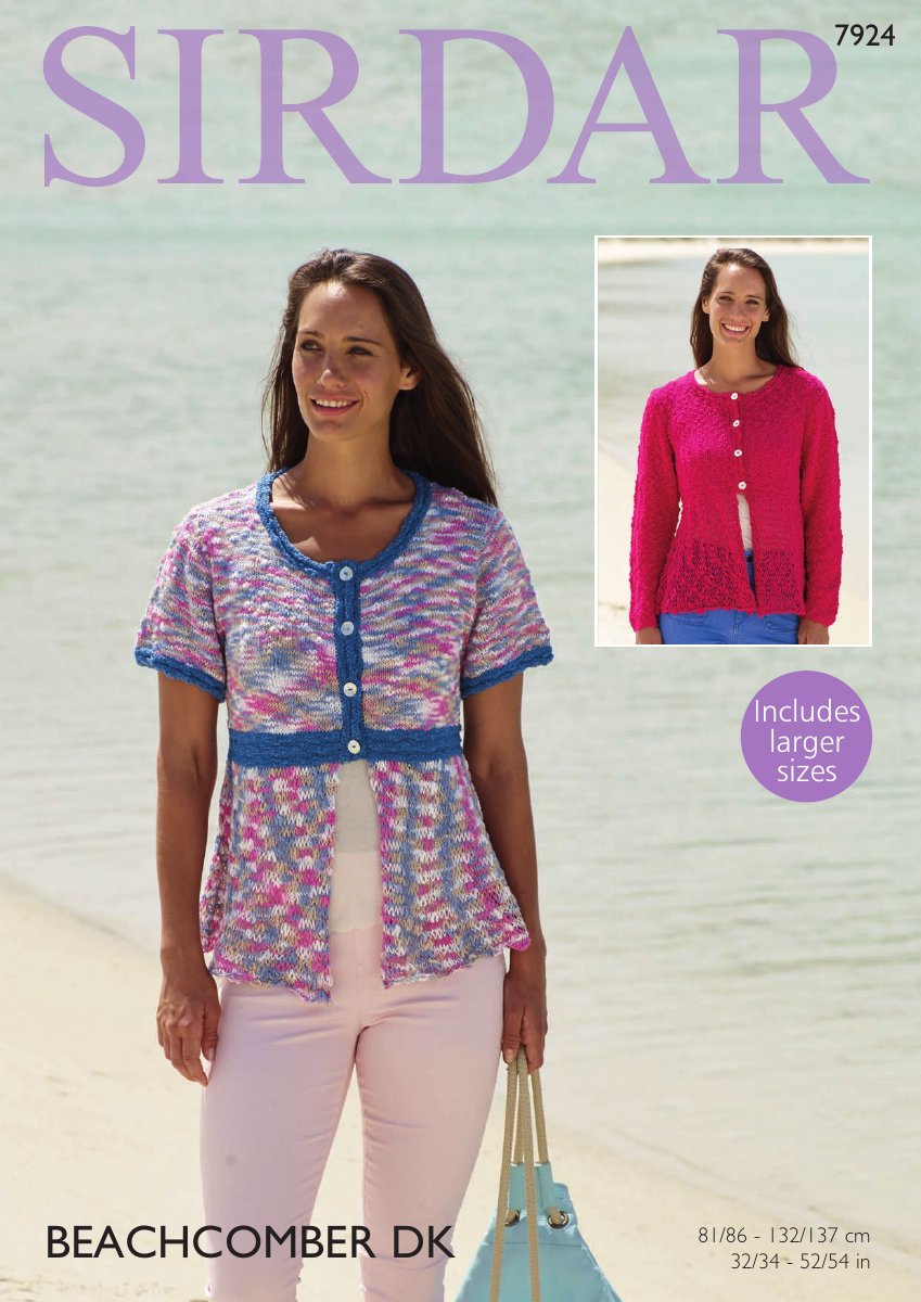 Sirdar 7924 Cardigans in Beachcomber DK pattern cover