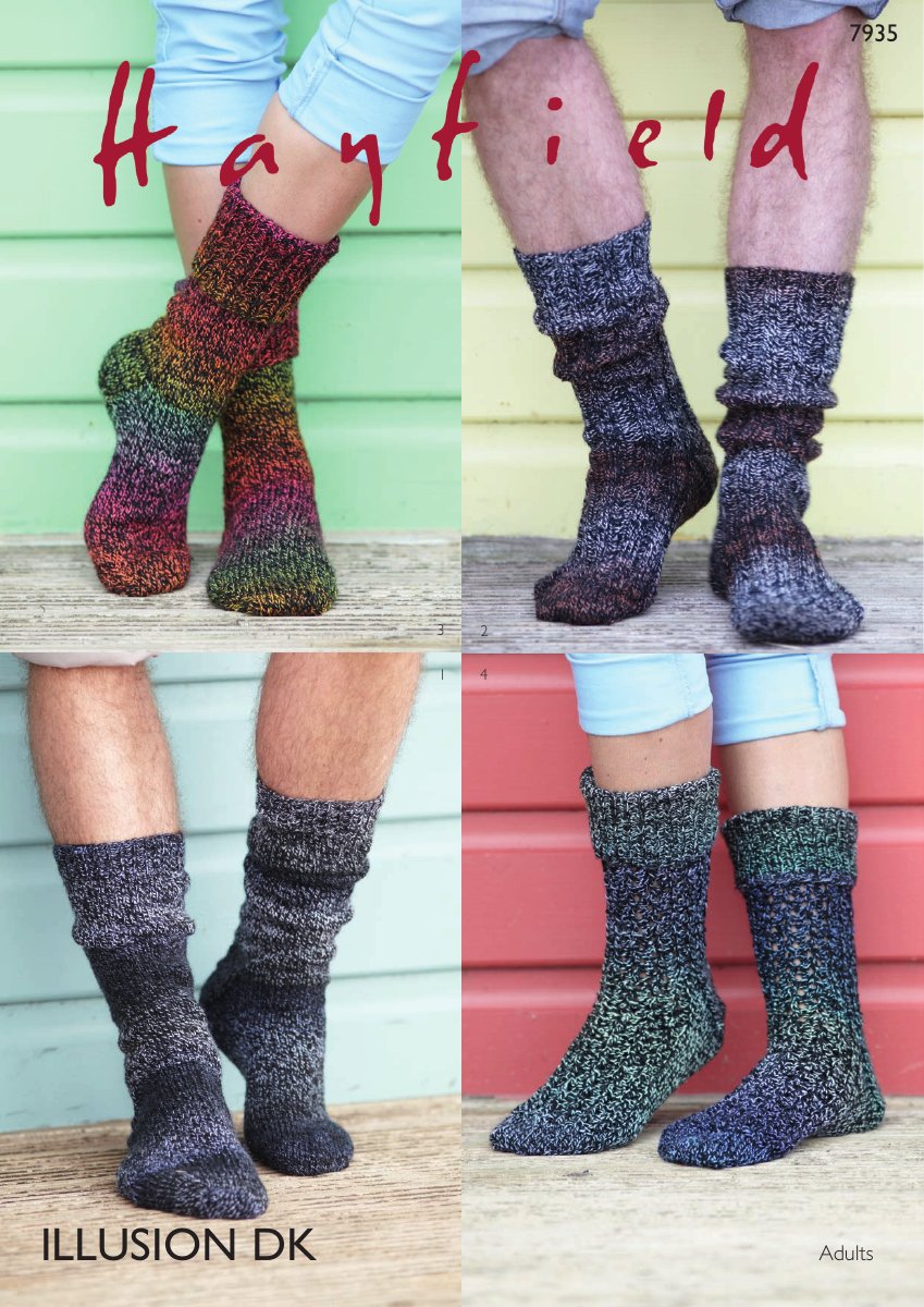 Hayfield 7935 Socks in Illusion DK pattern cover