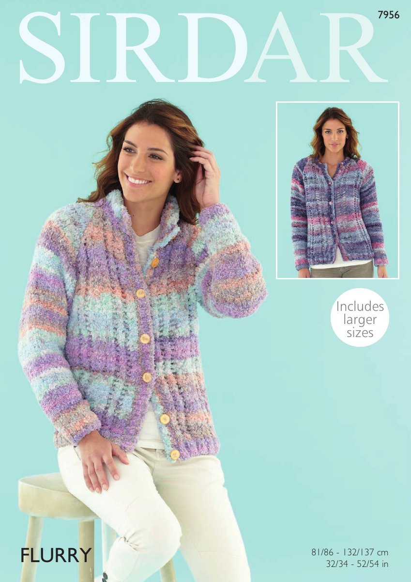 Sirdar 7956 Cardigans in Flurry pattern cover