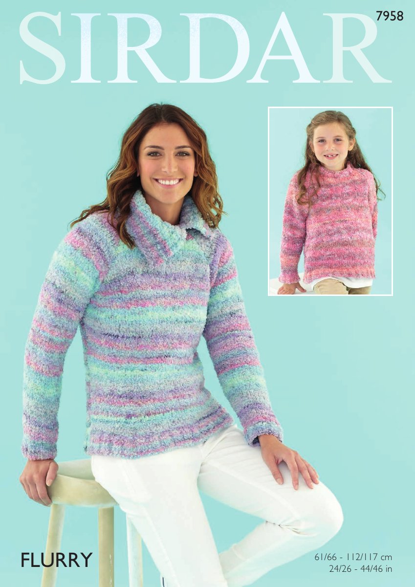 Sirdar 7958 Sweaters in Flurry pattern cover