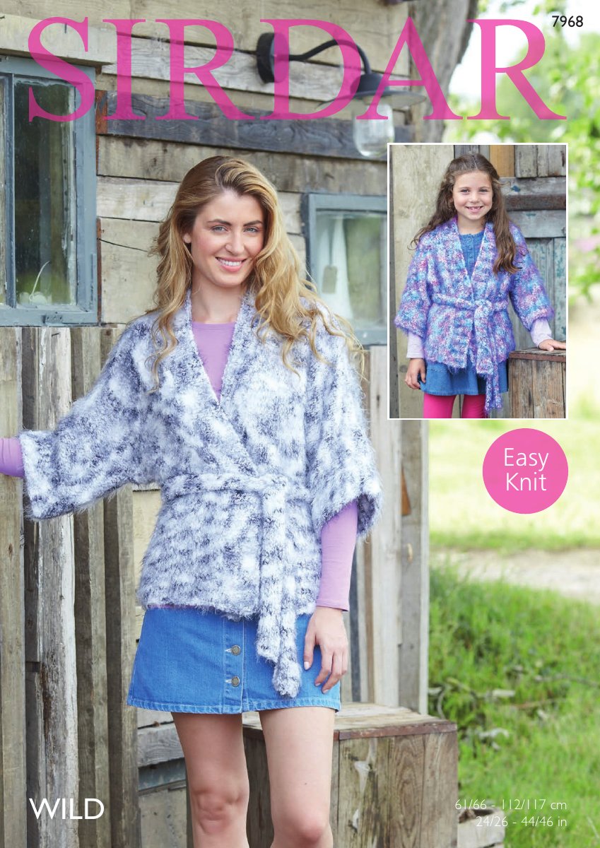 Sirdar 7968 Girl's and Woman's Kimono in Wild pattern cover
