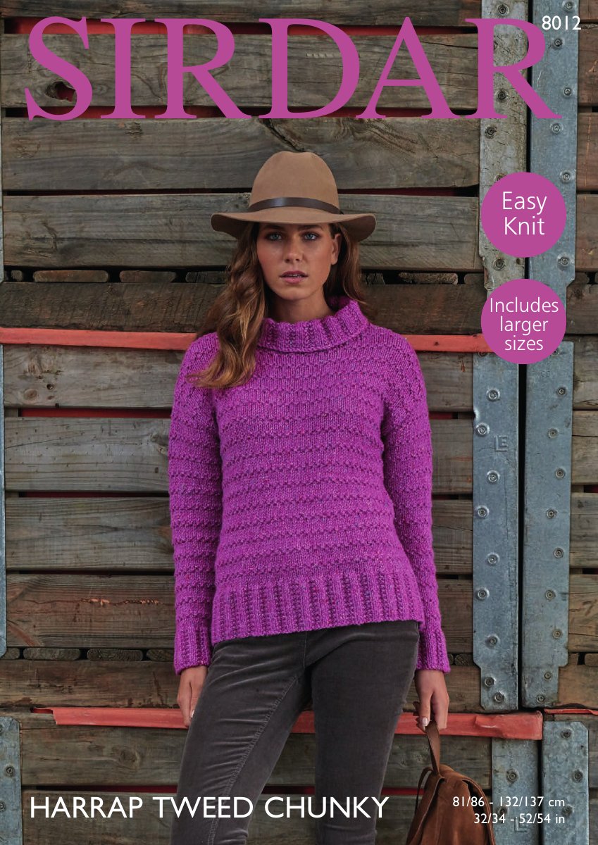 Sirdar 8012 Woman's Tunic Sweater in Harrap Chunky Tweed pattern cover