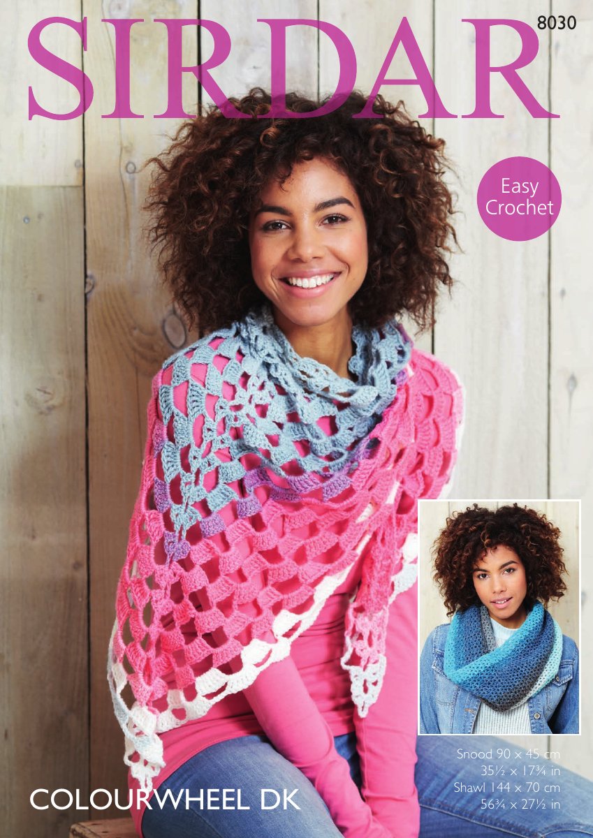 Sirdar 8030 Snood & Shawl in Colourwheel pattern cover