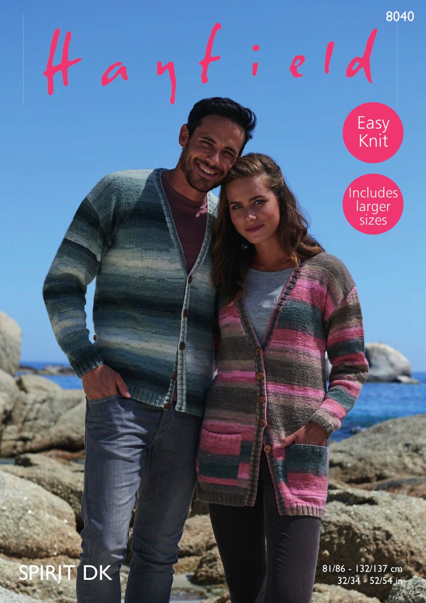 Hayfield 8040 Cardigans in Spirit DK pattern cover