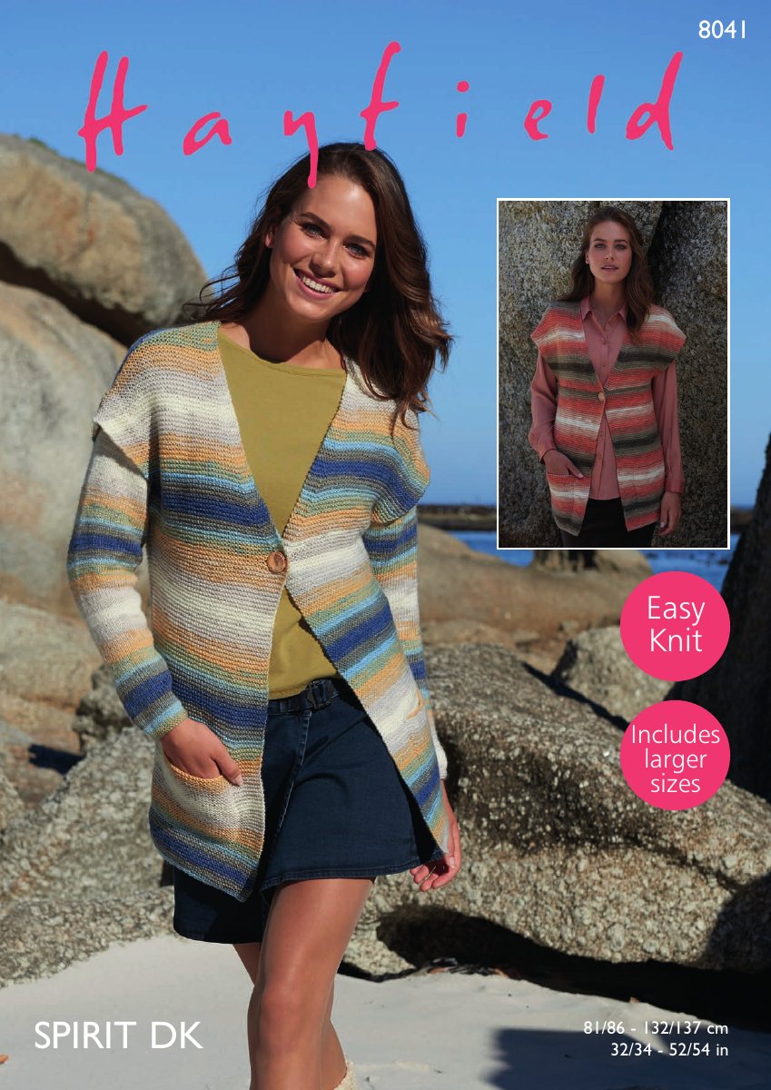 Hayfield 8041 Jacket & Waistcoat in Spirit DK pattern cover