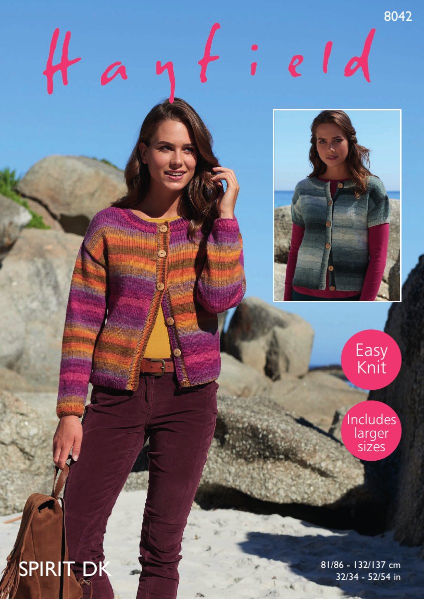 Hayfield 8042 Woman's Cardigans in Spirit DK pattern cover