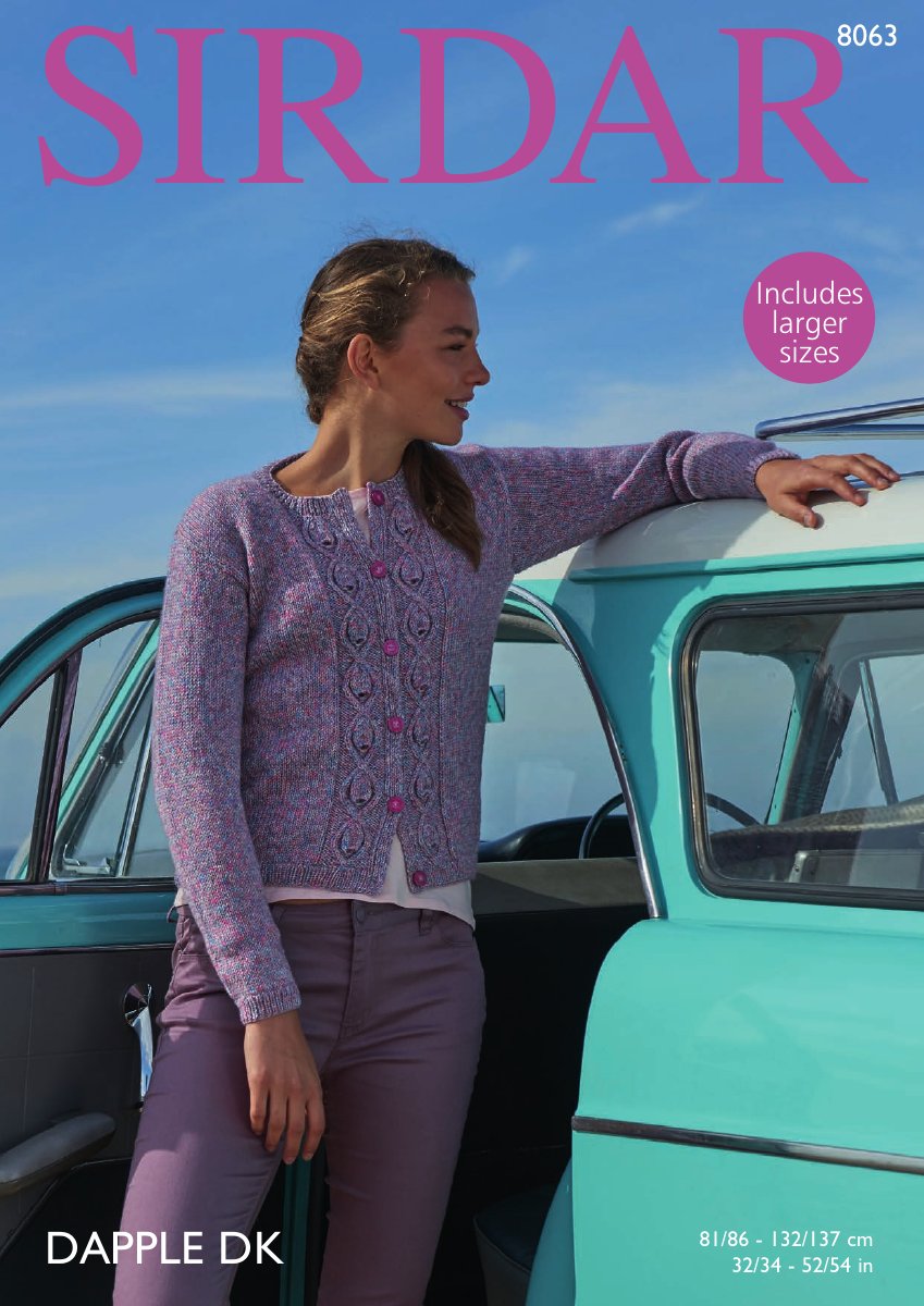 Sirdar 8063 Cardigan in Dapple DK pattern cover