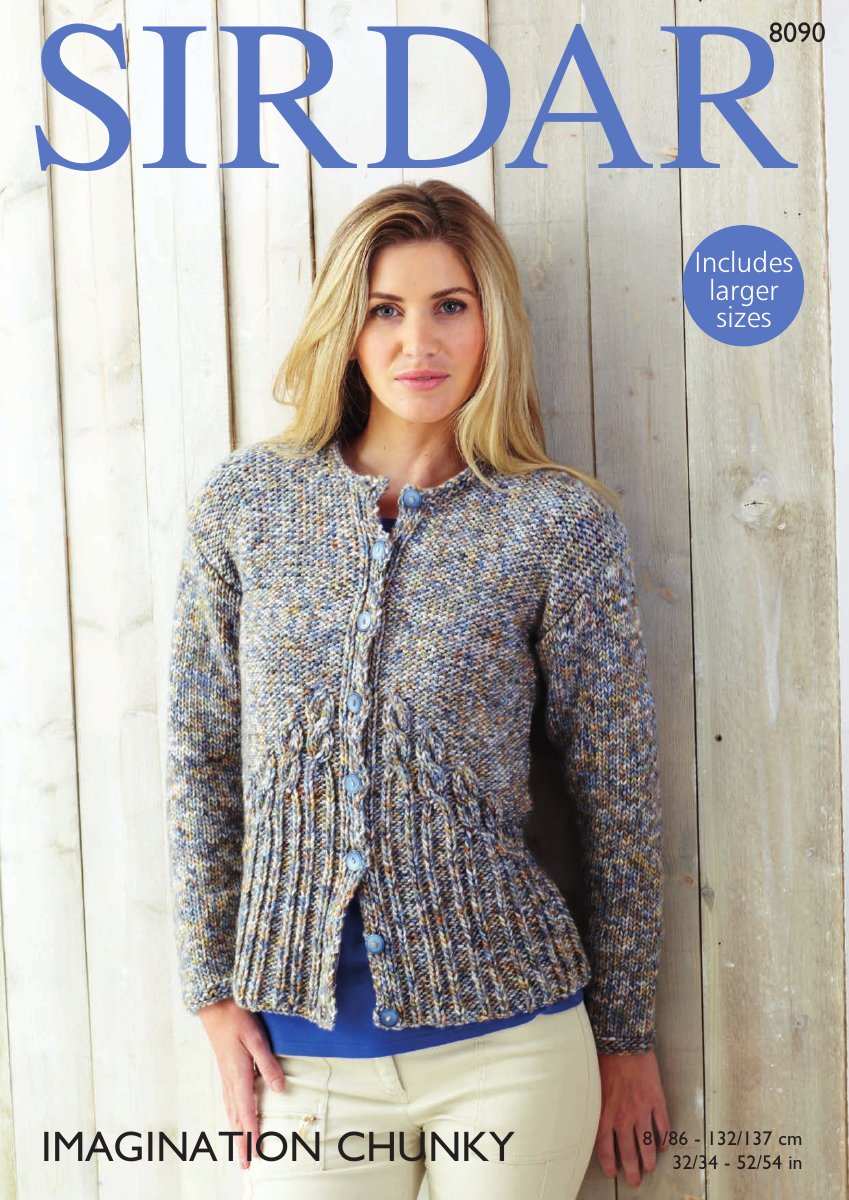 Sirdar 8090 Cardigan in Imagination Chunky pattern cover